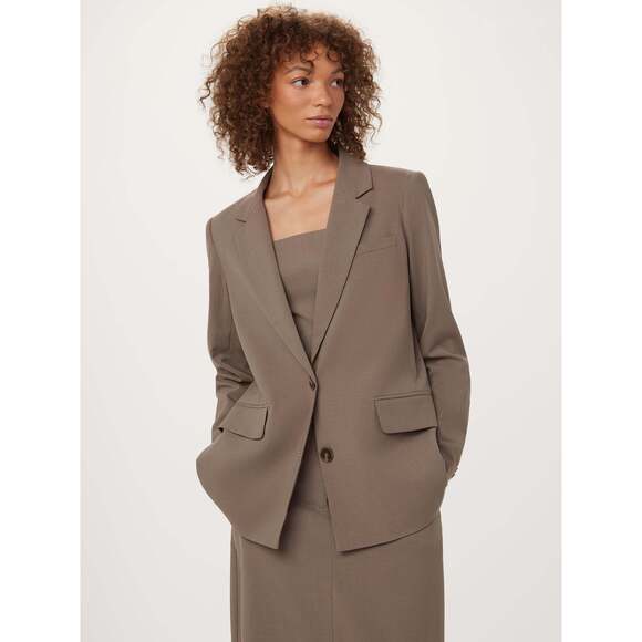 Frank & Oak Jackets & Blazers - Frank And Oak The Relaxed 2-Button Blazer in Dark Taupe Size XS